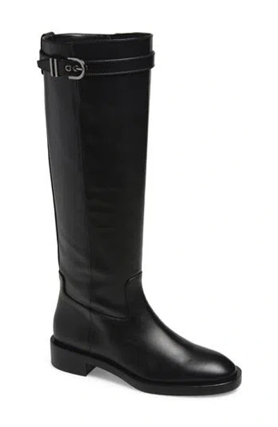 Stuart Weitzman Maverick Leather Knee Boots In Black