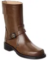 Stuart Weitzman Maverick Leather Bootie In Brown