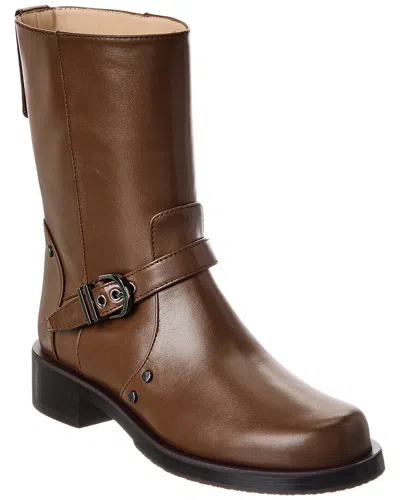 Stuart Weitzman Maverick Leather Bootie In Brown