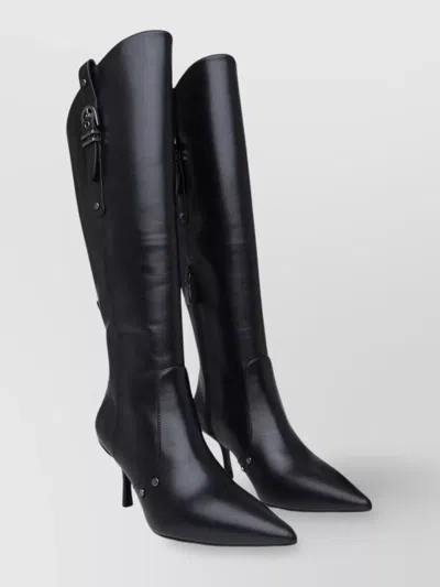 Stuart Weitzman Black Leather Maverick 75 Boots