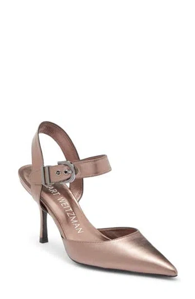 Stuart Weitzman Maverick Pointed Toe Pump In Brown