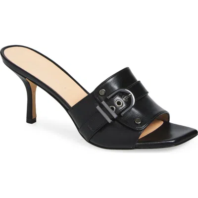 Stuart Weitzman Maverick Slide Sandal In Black