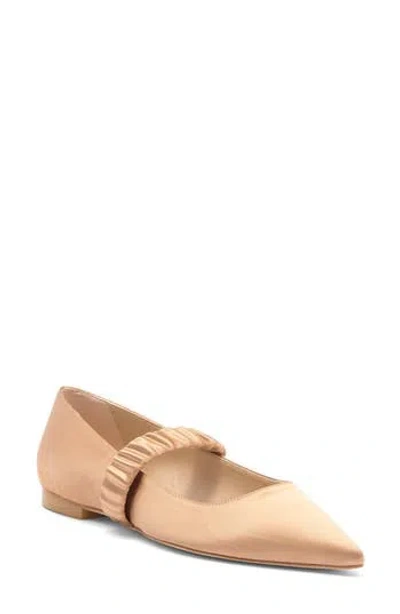 Stuart Weitzman Maxine Ballet Flat In Gldn Beige
