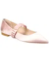 Stuart Weitzman Maxine Satin Ballet Flat In Pink