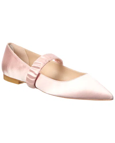 Stuart Weitzman Maxine Satin Ballet Flat In Pink