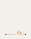 Stuart Weitzman Meadow Flower Leather Slides In Seashell