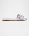 Stuart Weitzman Meadow Flower Leather Slides In Wisteria