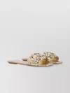 Stuart Weitzman Meadow Slide Floral Embellishments In Gold