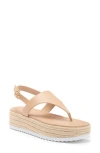 Stuart Weitzman Mel Espadrille Flatform Sandal In Golden Beige