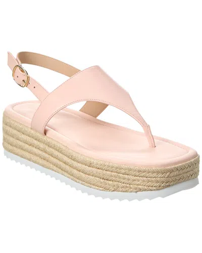 STUART WEITZMAN STUART WEITZMAN MEL LEATHER ESPADRILLE FLATFORM SANDAL