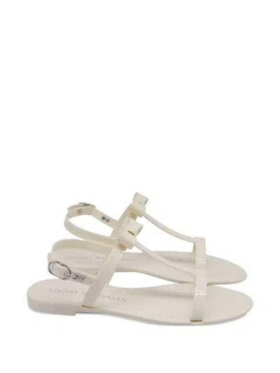 Pre-owned Stuart Weitzman Mellie Bow Sandals In Neutral