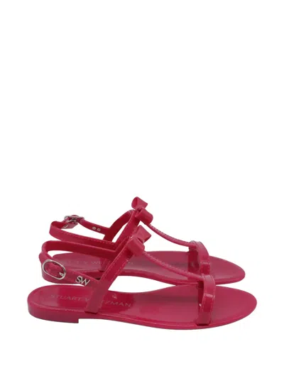 Pre-owned Stuart Weitzman Mellie Bow Sandals In Pink