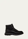 Stuart Weitzman Men's Adam Leather And Neoprene Combat Boots In Black