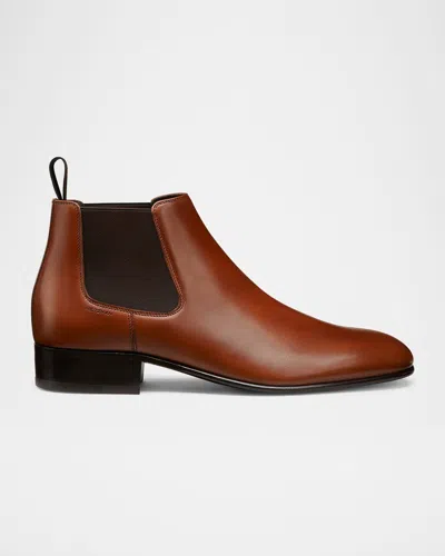 Stuart Weitzman Men's Adwin Leather Chelsea Boots In Medium Brown
