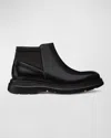 STUART WEITZMAN MEN'S AIDEN LEATHER AND NEOPRENE CHELSEA BOOTS