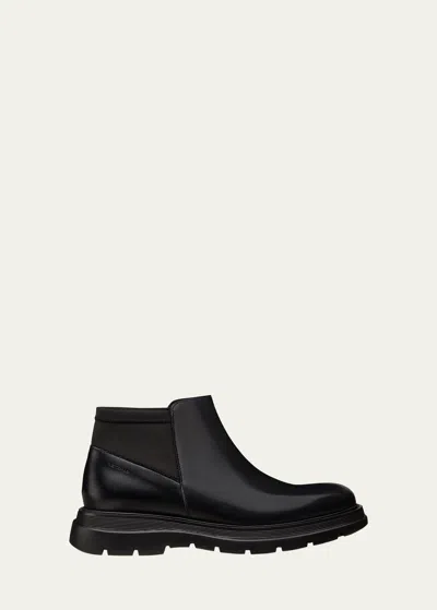 STUART WEITZMAN MEN'S AIDEN LEATHER AND NEOPRENE CHELSEA BOOTS