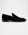 Stuart Weitzman Men's Alfred Velvet Loafers In Black/black