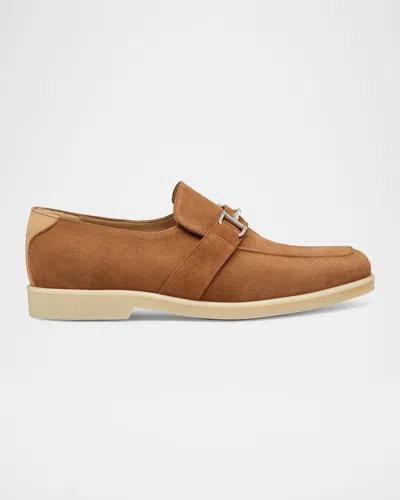 STUART WEITZMAN MEN'S AURELIO NUBUCK TWISTED BIT LOAFERS