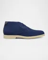 Stuart Weitzman Men's Austin Suede Chukka Boots In Navy.