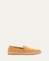 Stuart Weitzman Slip-on Loafers With Espadrille Sole And Suede Upper In Gold