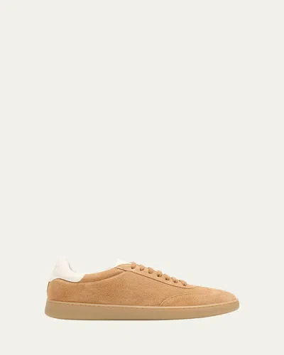 STUART WEITZMAN MEN'S BANNER SUEDE WINGTIP-TOE LOW-TOP SNEAKERS