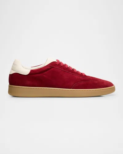 STUART WEITZMAN MEN'S BANNER SUEDE WINGTIP-TOE LOW-TOP SNEAKERS
