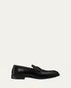 Stuart Weitzman Men's Club Brushed Leather Slip-on Loafers In Black