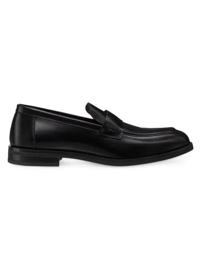 Stuart Weitzman Men's Club Classic Leather Loafers In Black