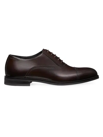 Stuart Weitzman Men's Club Classic Leather Oxfords In Brown