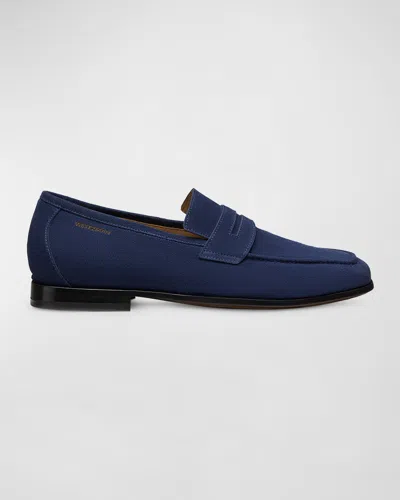 STUART WEITZMAN MEN'S CLUB SUEDE PENNY LOAFERS