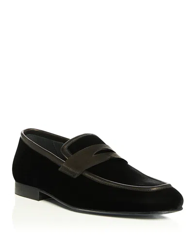 Stuart Weitzman Men's Dino Velvet & Leather Penny Loafers In Multi