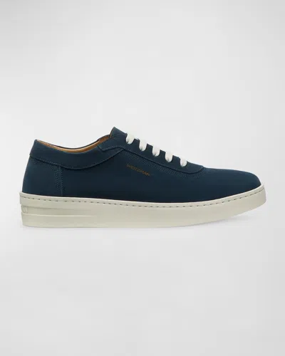 Stuart Weitzman Men's Hamptons Suede Low-top Sneakers In Navy