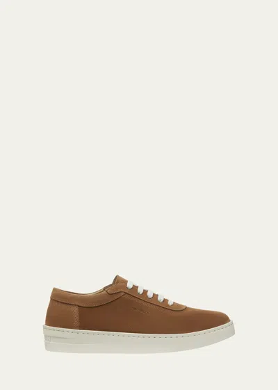 Stuart Weitzman Men's Hamptons Suede Low-top Sneakers In Tan