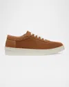 Stuart Weitzman Men's Hamptons Suede Low-top Sneakers In Tan