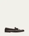 Stuart Weitzman Men's Montauk Grained Leather Moccasin Loafers In Black