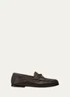 STUART WEITZMAN MEN'S MONTAUK GRAINED LEATHER MOCCASIN LOAFERS