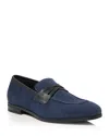 Stuart Weitzman Men's Simon Crisscross Loafers In Blue
