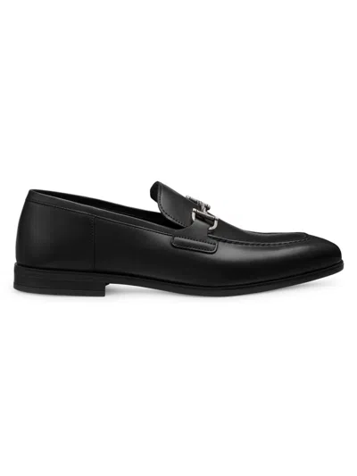 Stuart Weitzman Men's Simon Twistbit Leather Loafers In Black