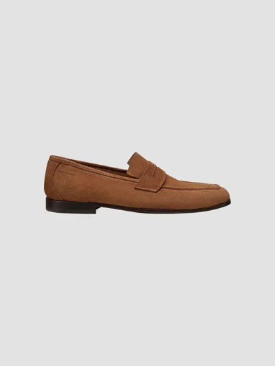 Stuart Weitzman Men's Sw Club Suede Penny Loafers In Camel
