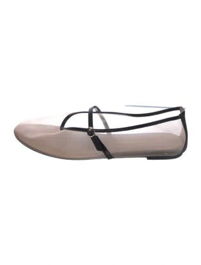 Pre-owned Stuart Weitzman Mesh Ballet Flats In Black/neutrals