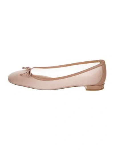 Pre-owned Stuart Weitzman Mesh Ballet Flats In Neutral