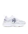 Stuart Weitzman Leather And Mesh Sneakers In White