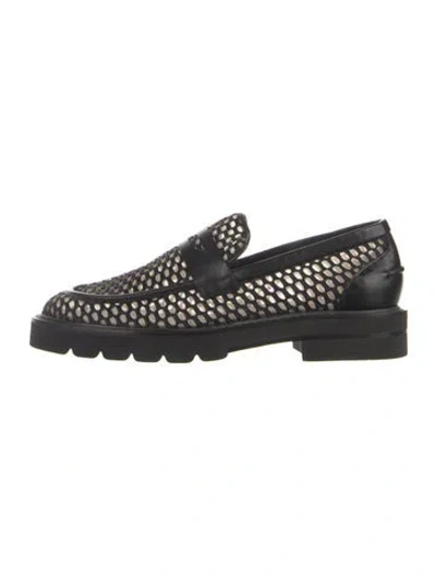 Pre-owned Stuart Weitzman Mesh Loafers In Black