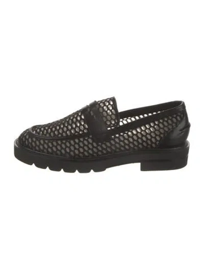 Pre-owned Stuart Weitzman Mesh Loafers In Black