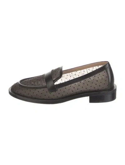 Pre-owned Stuart Weitzman Mesh Loafers In Black