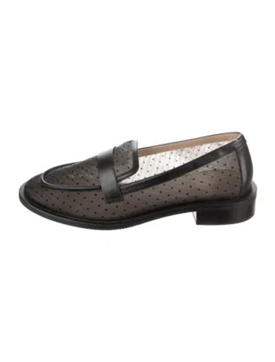 Pre-owned Stuart Weitzman Mesh Loafers In Black