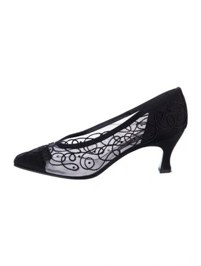 Pre-owned Stuart Weitzman Mesh Mesh Accents Pumps In Black