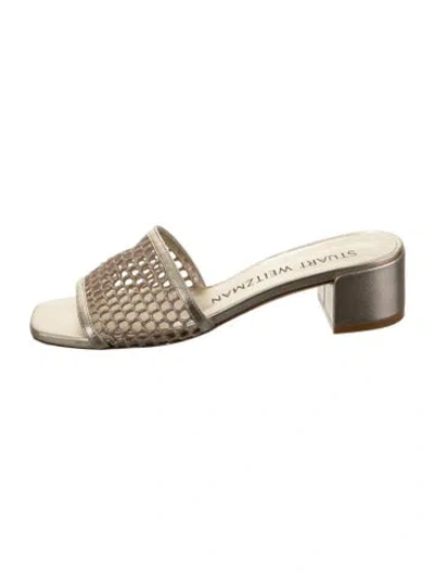 Pre-owned Stuart Weitzman Mesh Mesh Accents Slides
