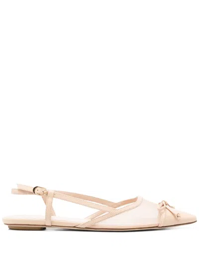 Stuart Weitzman Mesh-panel Ballet Flats In Neutrals