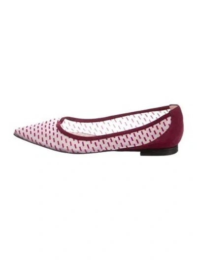 Pre-owned Stuart Weitzman Mesh Printed Ballet Flats In Purple